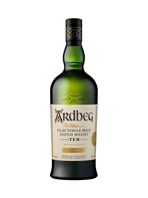 Ardbeg Cask Strength Ten years old Islay Single Malt Scotch Whisky bottle