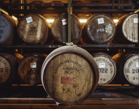 Ardbeg Warehouse cask in situ.
